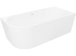 Mexen Silo Vasca Da Bagno Indipendente Angolare Destra Rigata 150 X 75 Cm, Bianca, Troppopieno Bianco - 52891507500P-20