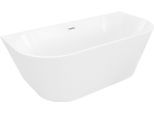 Mexen Oris Vasca Da Bagno Freestanding A Parete Rigata 170 X 80 Cm, Bianca, Troppo Pieno Nichel Spazzolato - 52871708000-97