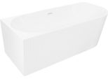 Mexen Silo Vasca Da Bagno Freestanding Angolare Sinistra Rigata 170 X 80 Cm, Bianca, Troppopieno Bianco - 52891708000L-20