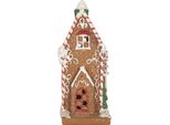 Clayre & Eef Casa Di Pan Di Zenzero Con Led 15X9X20 Cm Plastica Marrone