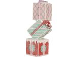 Clayre & Eef Decorazione Natalizia Regalo 14X16X36 Cm Plastica Rossa
