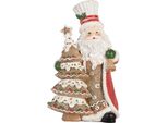 Clayre & Eef Decorazione Natalizia Figura Babbo Natale 15X11X25 Cm Plastica Marrone