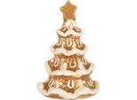 Clayre & Eef Decorazione Natalizia Albero Di Natale 6X5X9 Cm Ceramica Marrone