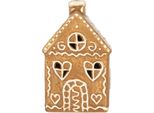 Clayre & Eef Casa Di Pan Di Zenzero Con Led 7X6X12 Cm Vetroceramica Marrone