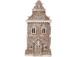 Casetta Di Pan Di Zenzero Clayre & Eef Con Led 3 X Aaa In Plastica Marrone