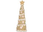 Clayre & Eef Decorazione Natalizia Albero Di Natale Ø 9X25 Cm Plastica Marrone