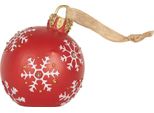 Clayre & Eef Ornamento Natalizio Albero Di Natale Baubles Ø 12X14 Cm Plastica Rossa