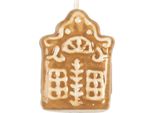 Ornamento Natalizio Clayre & Eef Casa 4X4X5 Cm In Ceramica Marrone