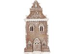 Clayre & Eef Casa Di Pan Di Zenzero Con Led 17X15X35 Cm Plastica Marrone