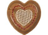 Clayre & Eef Piatto Da Colazione Cuore 17X17X3 Cm In Ceramica Marrone