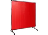 Tenda Per Saldatura Tenda Di Protezione Per Saldatura Tenda Di Protezione In Vinile 180X180Cm Con Telaio Rosso
