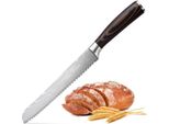 Coltello Da Pane Fullhi, 8 Pollici, Multicolore, Coltello Da Cucina Giapponese, Acciaio Inox, Corpo In 2 Pezzi, Con Protezione (Caffè In Legno).