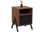 Comodino HWC-O40, Comodino Mobile, Cassetto Mdf Metallo Melamina 59X40X40Cm ~ Natura