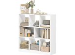 Fortuna Lai Libreria Scaffale A Colonna, 8 Ripiani, 97,5 X 30 X 100 Cm, Bianco