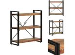 Vidaxl Libreria 3 Scomparti 77X30X80Cm Legno Massiccio Riciclato E Ferro - Librerie & Librerie
