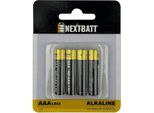 Nextbatt Batteria AAA/LR03, 1,5 V, Alcalina - Pacco Da 4