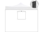 Telo Laterale 3X2Mt Bianco Impermeabile Con Finestra Per Gazebo Richiudibile Market-Pro