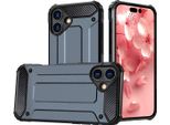 Custodia Blindata Hybrid Armor Per Iphone 16 Plus - Blu