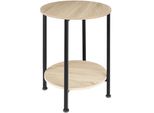 Tectake® Beistelltisch, Industrial Style, Rund Mit 2 Ablagen, 45 X 64 Cm