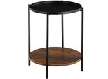 Tectake® Beistelltisch, Industrial Style, Rund Mit Abnehmbarer Ablage Und Weiterer Ablage, 45,5 X 54,5 Cm