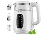 Ecosa Glas Wasserkocher M. Temperatureinstellung Farb-Touchdisplay 1.7L 2200W Weiß
