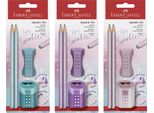 FABER-CASTELL 118282 FABER-CASTELL Grip Sparkle Bleistift-Set B Rosé, Lila Oder Ocean 1 Set