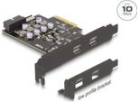 Delock Pci Express X4 Karte Zu 2 X Extern Usb Type-C+ 1 Intern 10 Gbps Typ-E Key A (90345)