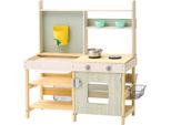 Vevor Cucina Di Fango 890X990X380 Mm, Set Da Cucina Giocattolo In Legno Con Fornello, Serbatoio Dell'acqua, Rubinetto, Borsa, Cestino In Metallo E Pentola Di Cottura