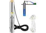 Pompa Per Pozzi Profondi Da 3,5" 750W Pompa Per Pozzi 105L/Min Pompa Sommersa Prevalenza Massima 62M Pompa Per Tubi 230V 50Hz Pompa Per Sabbia IP68 Pompa Per Acqua Con Cavo Da 20M Pompa Ideale Per Irrigazione O Approvvigionamento Idrico"
