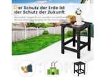 Tavolino Laterale Tavolo Adirondack In Hdpe Resistente Alle Intemperie 36 X 36 X 47 Cm Nero