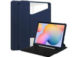 Inf Custodia Con Tastiera Bluetooth Girevole A 360° Per Samsung Tab S10+/S9 Plus 12.4" - Blu Scuro"