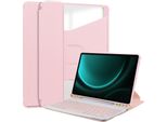 Inf Custodia Con Tastiera Bluetooth Girevole A 360° Per Samsung Tab S10+/S9 Plus 12.4" - Rosa"