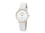 Quarzuhr REGENT, weiß, weiß, Armbanduhren, Damen, Armbanduhr, Damenuhr, Lederarmband, analog