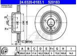 2X Disco Freno Ate 24.0320-0183.1 Per Bmw 5 Sedan (E60) 5 Touring (E61)