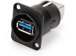 Neutrik - Usb 3.0 Gender Changer Reversibile (Tipo A E B) - Custodia D Nichelata - Nero