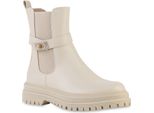 Van Hill Donna Stivali Biker Leggermente Foderati Stivali Stivaletti Fibbie Scarpe 841822, Colore: Beige, Taglia: 37