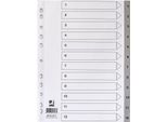Q-Connect® KF01917 Indice Dei Numeri - 1 - 12, Pp, A4, 12 Fogli + Foglio Indice, Grigio