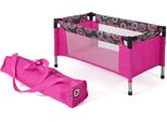 Puppenbett CHIC2000 Puppen-Reisebett, pink (hot pink), Puppenmöbel, KinderB:31cm H:32cm T:54cm, Stoff, Stahl, mit Stoff-Tragetasche, B:31cm H:32cm T:54cm