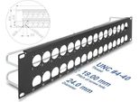 Delock 19" D-Typ Patchpanel Mit Entlastungsschienen 32 Port 2 He Schwarz (67057)"