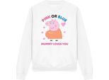 Peppa Pig - Felpa "Pink Or Blue Mummy Pig Loves You"" Da Donna TV21395 (Xl) (Bianco)"