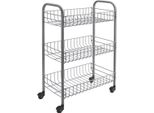 Tomado-Metaltex Siena Keukentrolley Met Wielen 41X23X63 Cm Zilver