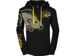 Hotspot Design Fishing Mania Carpfishing, Xl, Nero-Giallo, Felpa Con Cappuccio, 010300404