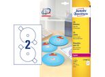 Avery Etichette Cd/Dvd A Tutta Faccia - Etichette Rivestite, Lucide - 50 Etichette (25 Fogli X 2) (L7760-25)