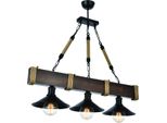 Opviq, KüTüK 3Lü Ceviz Avize, Lampadario, Noce, Metallo, 70 X 20 X 75 Cm