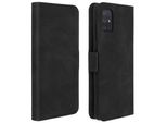 Avizar, Flip Cover Con Slot Per Schede / Funzione Stand Per Samsung Galaxy A51, Nero