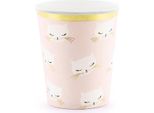 Bicchiere Di Carta Per Gatti 6 Pezzi Rosa-Oro 200Ml - Misura Unica