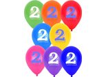 Palloncini Compleanno Anniversario 2 Anni 8 Pezzi Colorati - Taglia Unica