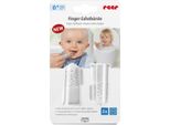 Reer 79249 Spazzolino Da Dito In Silicone 2 Pezzi, Spazzolino Per Bambini In Silicone, Senza Lattice, Trasparente 9 G