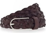Vanzetti Pelle Cintura Braided Women's Belt W95 Dark Brown Marrone Scuro