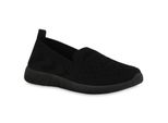 Van Hill Scarpe Sportive Da Donna Slip Ons Scarpe Sportive In Maglia Con Suola Profilata 840201, Colore: Nero, Taglia: 36